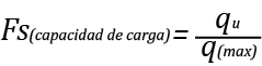 F.S(capacidad de carga)